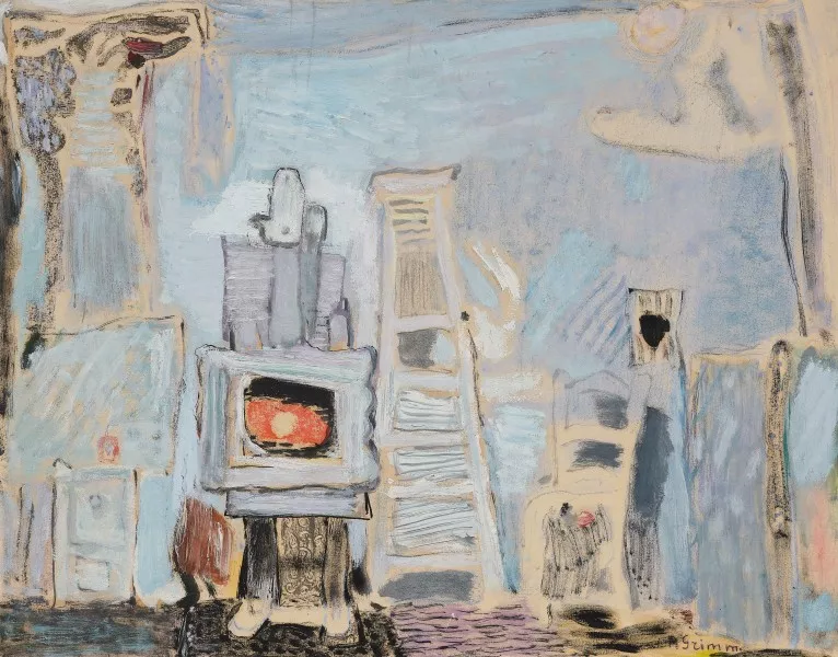 Vue de l'atelier de l'artiste